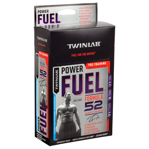 Twinlab Power Fuel Stick Pack, Formula52, 20 g x 10 Packs, Twinlab