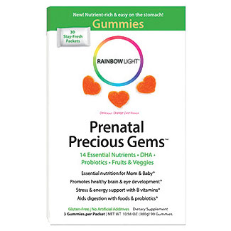 Rainbow Light Prenatal Precious Gems Gummy Multivitamin, 30 Packets, Rainbow Light