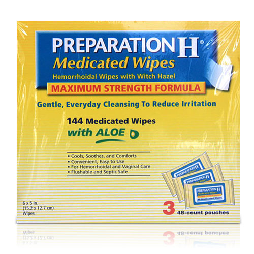 Preparation H Preparation H Medicated Wipes, Hemorrhoidal Wipes with Witch Hazel, 144 ct