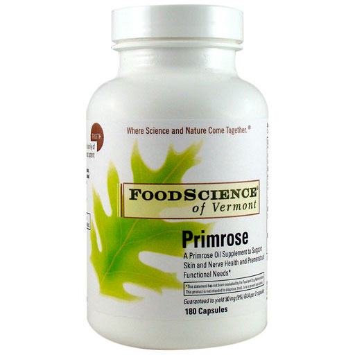 FoodScience Of Vermont Primrose 500 mg, 180 Capsules, FoodScience Of Vermont