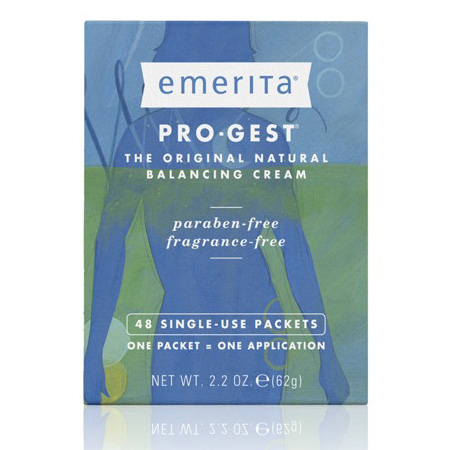 Emerita Pro-Gest Natural Progesterone Cream Paraben Free Single Use Packets , 48 Packets, Emerita
