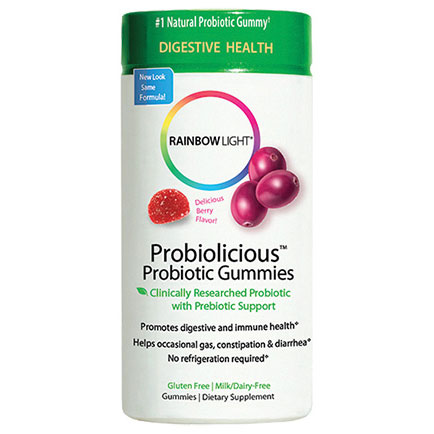 Rainbow Light Probiolicious Gummies Chewable Probiotic, 50 Gummies, Rainbow Light