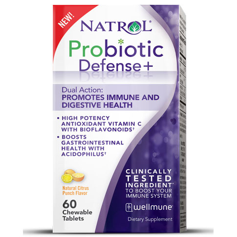 Natrol Probiotic Defense+ Chewable, 60 Tablets, Natrol