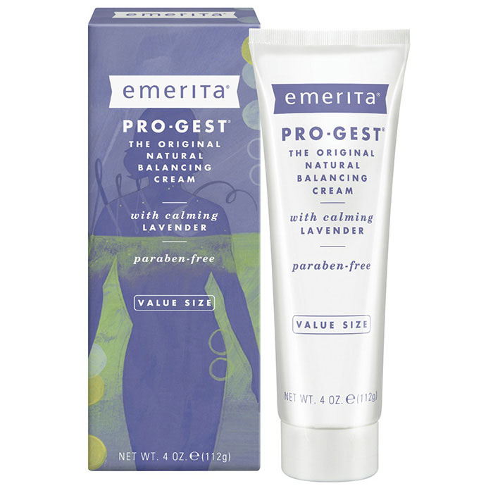 Emerita Pro-Gest Cream with Lavender, ProGest Balancing Cream, 4 oz, Emerita