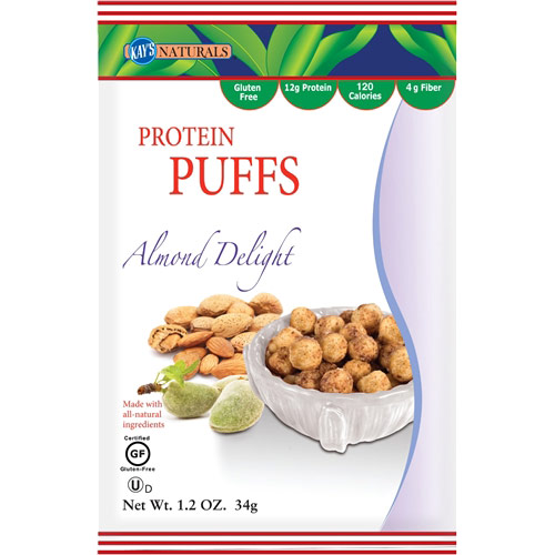 Kay's Naturals Protein Puffs - Almond Delight, 1.2 oz x 6 Bags, Kay's Naturals