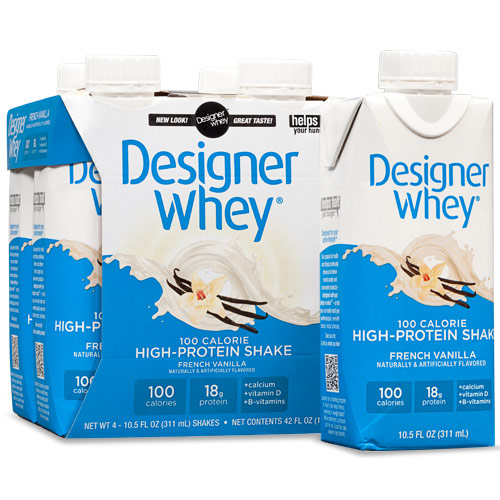 Designer Whey High-Protein Shake, French Vanilla, 10.5 oz x 4 Shakes, Designer Whey