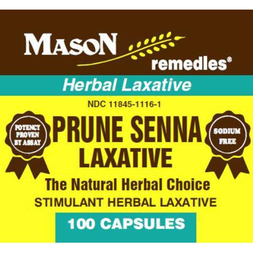 Mason Natural Prune Senna Laxative, 100 Capsules, Mason Natural