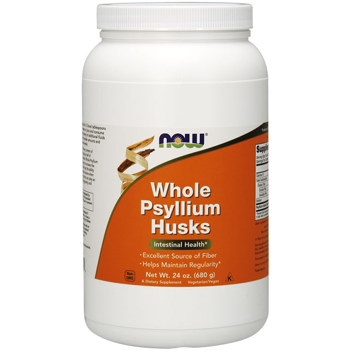 NOW Foods Psyllium Husk Whole, 24 oz, NOW Foods