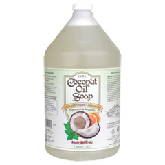 NutriBiotic Pure Coconut Oil Soap, Peppermint & Bergamot, Economy Size, 1 Gallon, NutriBiotic