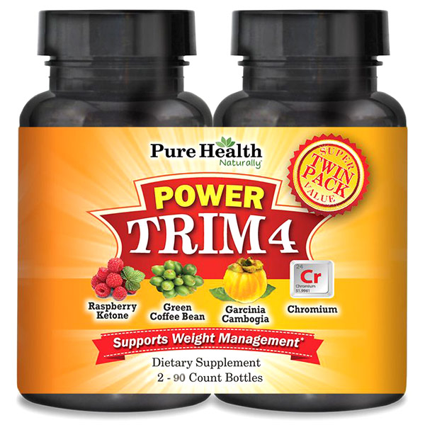 Pure Health Pure Health Power Trim 4 Twin Pack, for Weight Management, 90 Vegetarian Capsules x 2 Bottles