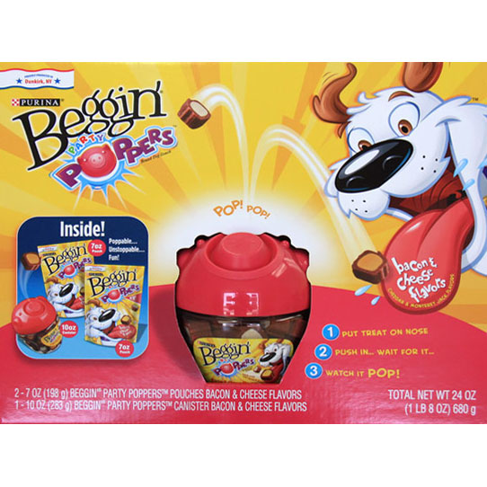 Purina Purina Beggin' Party Poppers Dog Treats, Bacon & Cheese Flavors, 24 oz