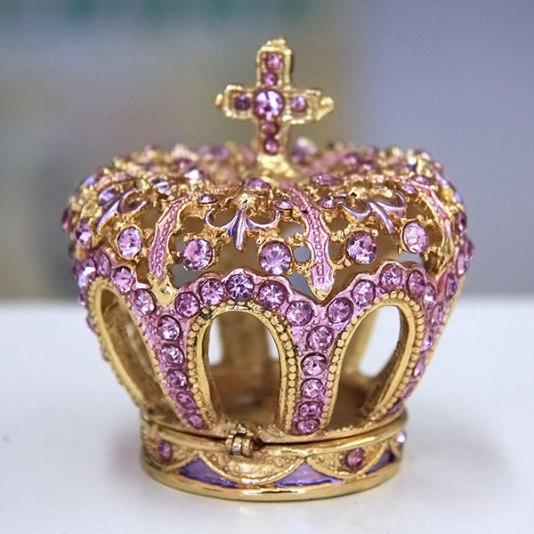 Jewelry Gift Box Purple Crown Gilt Jewelry Gift Box with Fine Crystals