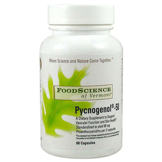 FoodScience Of Vermont Pycnogenol 50 mg, 60 Capsules, FoodScience Of Vermont