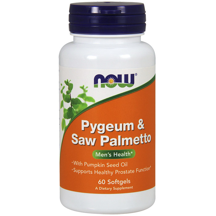 NOW Foods Pygeum & Saw Palmetto, with Pumpkin Seed Oil 60 Gels, NOW Foods