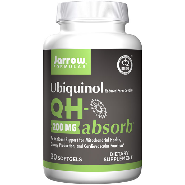 Jarrow Formulas QH-Absorb 200 mg, Ubiquinol Kaneka QH, 30 Softgels, Jarrow Formulas