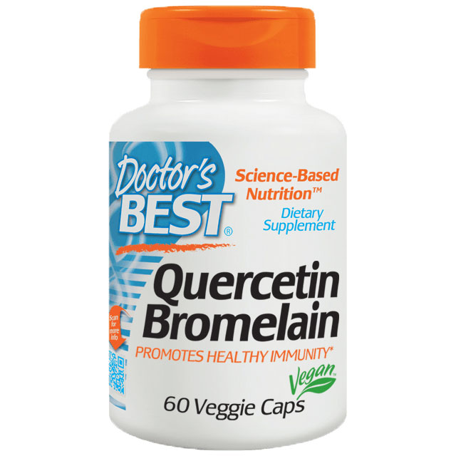 Doctor's Best Quercetin Bromelain, 60 Vegetarian Capsules, Doctor's Best