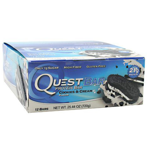Quest Nutrition QuestBar Protein Bar, Cookies & Cream, 12 Bars, Quest Nutrition