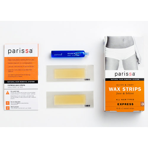 Quick & Easy Wax Strips for Face & Bikini, 16 Strips, Parissa Natural Hair Removal