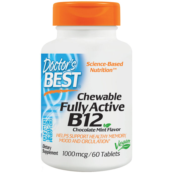 Doctor's Best Quick Melt Fully Active B12 1000 mcg, 60 Tablets, Doctor's Best