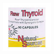 Natural Sources Raw Thyroid, 90 Capsules, Natural Sources