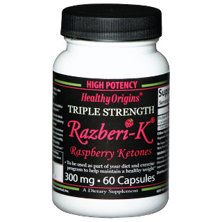 Healthy Origins Razberi-K (Raspberry Ketones) 300 mg, 60 Capsules, Healthy Origins