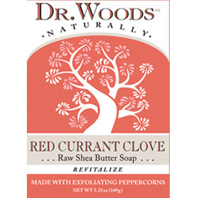 Dr. Woods Red Currant Clove Raw Shea Butter Soap Bar, 5.25 oz, Dr. Woods
