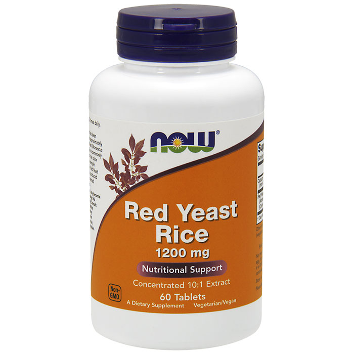 NOW Foods Red Yeast Rice 1200mg 60 Tabs, NOW Foods