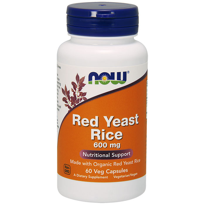 NOW Foods Red Yeast Rice Extract Vegetarian 600mg 60 Vcaps, NOW Foods