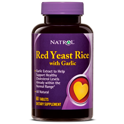 Natrol Red Yeast Rice with Garlic, 60 Tablets, Natrol