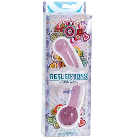 Doc Johnson Reflections Serenity Glass Wand, Pink, Double Ended Dildo, Doc Johnson