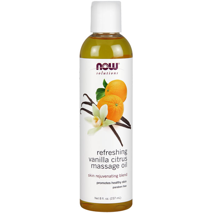 NOW Foods Refreshing Vanilla Citrus Massage Oil, 8 oz, NOW Foods