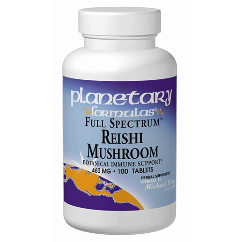 Planetary Herbals Reishi Mushroom 460mg Full Spectrum 50 tabs, Planetary Herbals