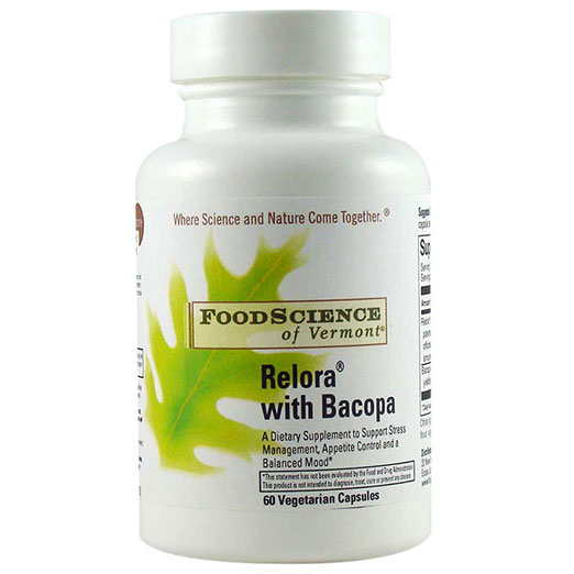 FoodScience Of Vermont Relora with Bacopa, 60 Capsules, FoodScience Of Vermont