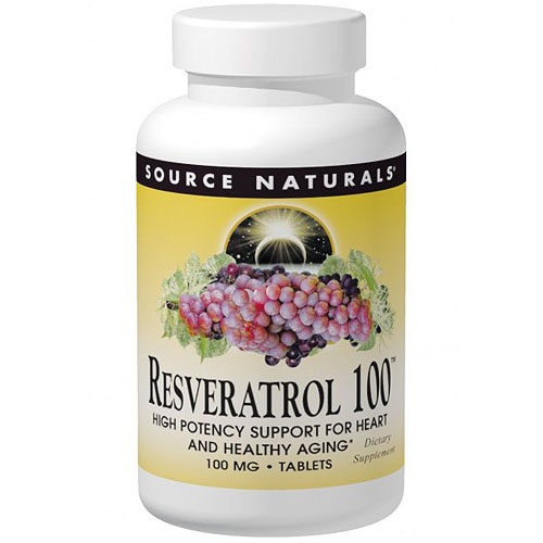 Source Naturals Resveratrol 100 mg, 120 Tablets, Source Naturals
