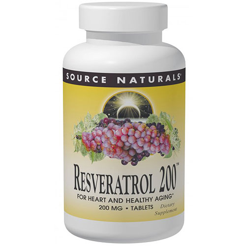 Source Naturals Resveratrol 200 mg, 120 Vegetarian Capsules, Source Naturals