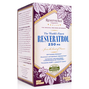ReserveAge Organics Resveratrol 250 mg, 30 Veggie Capsules, ReserveAge Organics