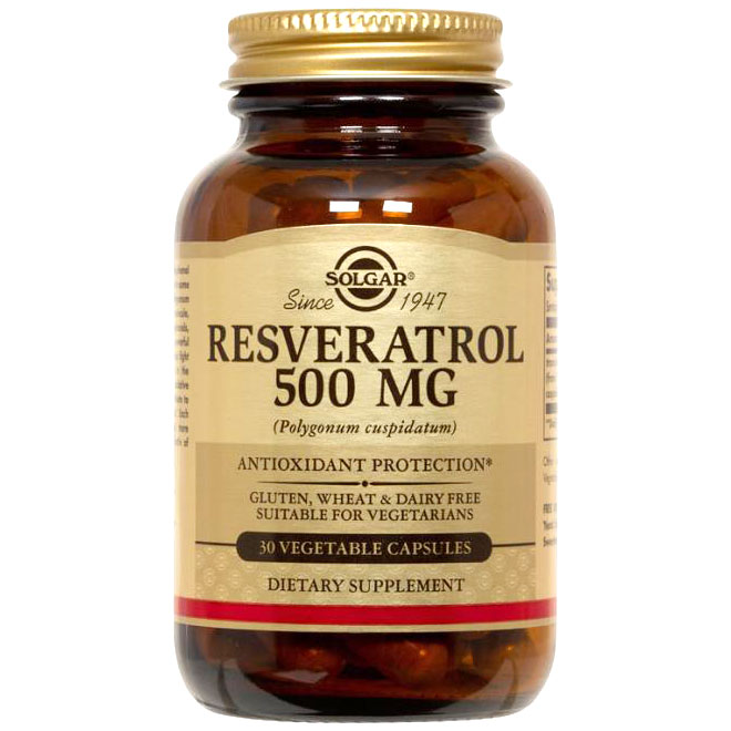 Solgar Resveratrol 500 mg, 30 Vegetable Capsules, Solgar