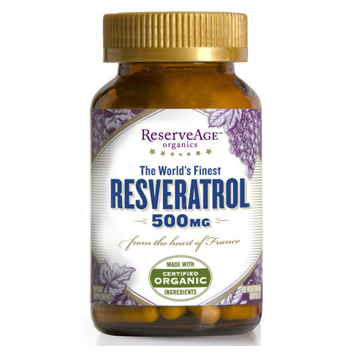 ReserveAge Organics Resveratrol 500 mg High Potency, 60 Veggie Capsules, ReserveAge Organics