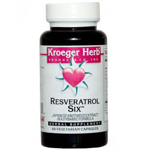 Kroeger Herb Resveratrol Six, 60 Vegetarian Capsules, Kroeger Herb