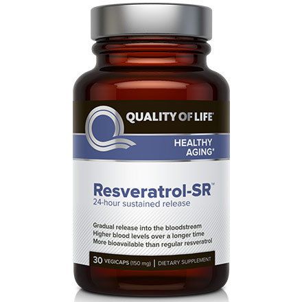 Quality of Life Labs Resveratrol-SR, Sustained Release Resveratrol, 30 Vegicaps, Quality of Life Labs