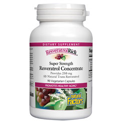 Natural Factors ResveratrolRich Resveratrol 250 mg, 60 Veggie Caps, Natural Factors