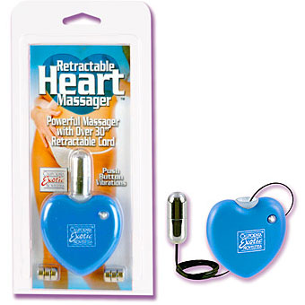 California Exotic Novelties Retractable Heart Massager - Blue, California Exotic Novelties