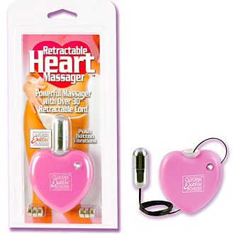 California Exotic Novelties Retractable Heart Massager - Pink, California Exotic Novelties