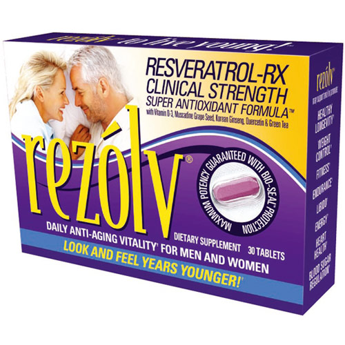 Magna-Rx Rezolv Resveratrol-RX Daily Anti-Aging Vitality, 30 Tablets, For Men & Women