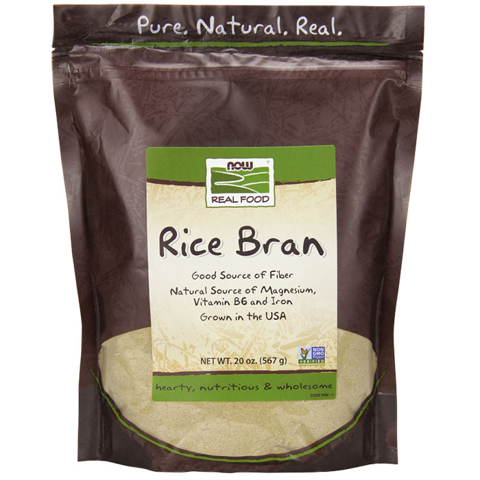 NOW Foods Rice Bran, 20 oz, NOW Foods