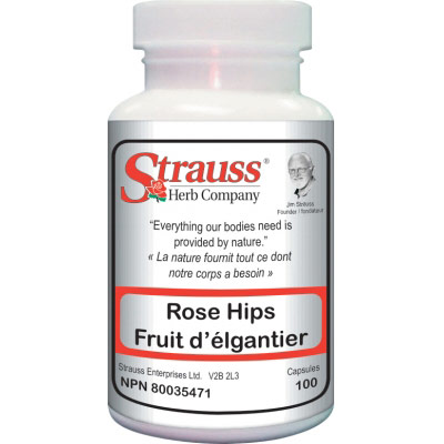 Strauss Herb Company Rose Hips (Rosehips Herb), 100 Capsules, Strauss Herb Company
