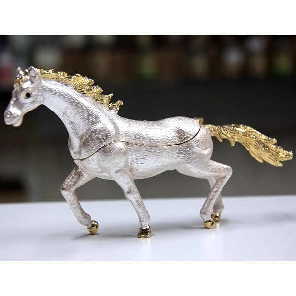 Jewelry Gift Box Runnig Horse Gilt Jewelry Gift Box with Fine Crystals