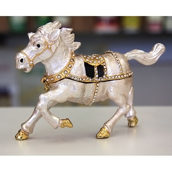 Jewelry Gift Box Running Silver Horse Gilt Jewelry Gift Box with Fine Crystals