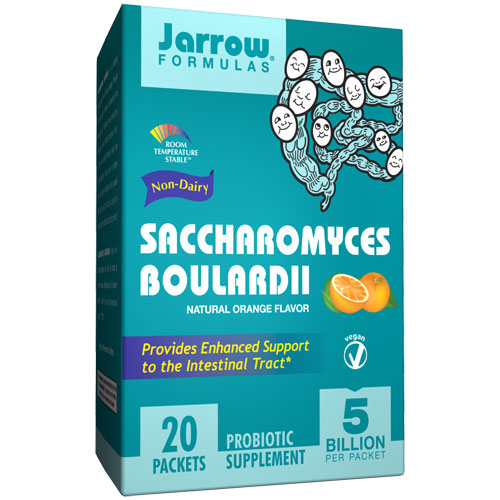 Jarrow Formulas Saccharomyces Boulardii, Natural Orange Flavor, 20 Packets, Jarrow Formulas