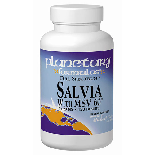 Planetary Herbals Salvia (Dan Shen) 1020mg Full Spectrum with MSV-60 60 tabs, Planetary Herbals